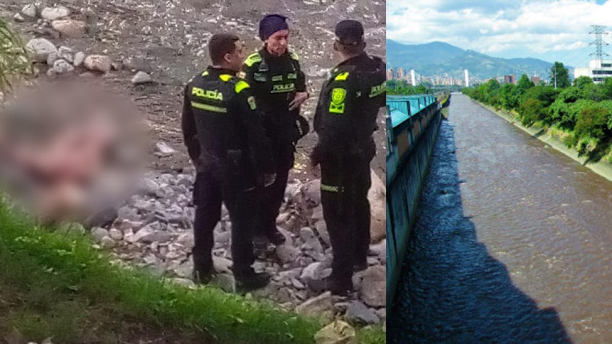 Salvar el cuerpo humano que flotaba en el río Medellín