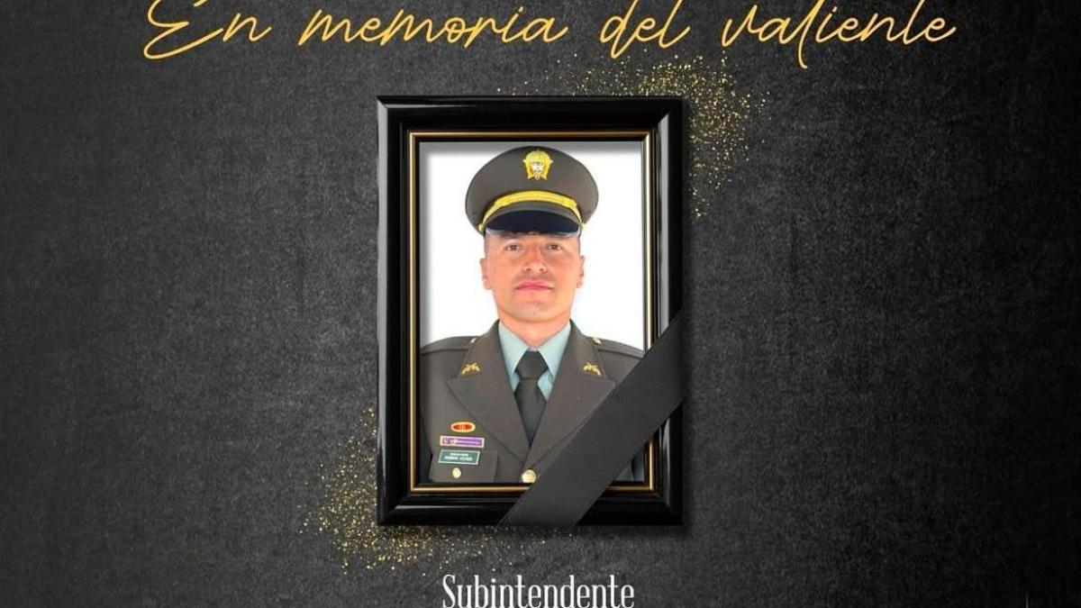 Subintendente de policía Remedios, Antioquia, que fue víctima de un disparo en la cabeza el lunes