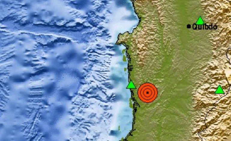 terremoto superficial en la sección Chocó; Epicentro y detalles