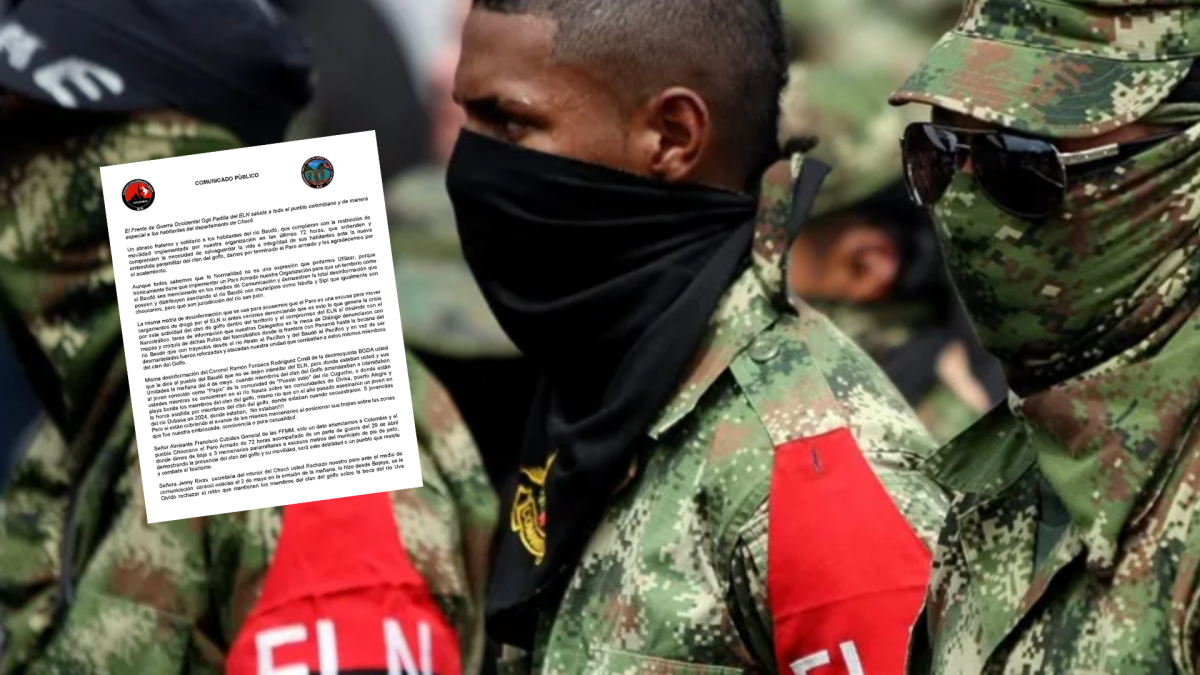 El desempleo armado de Eln aumentó en Chocó después de tres días; Serían recibidos por 32,000 personas en la región