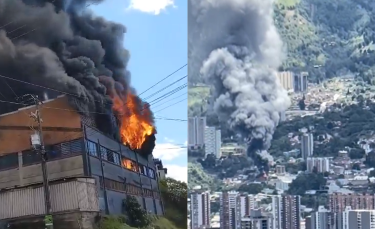 Los bomberos de cuatro municipios controlaron el fuego voraz en la fábrica de estrellas, Antioquia