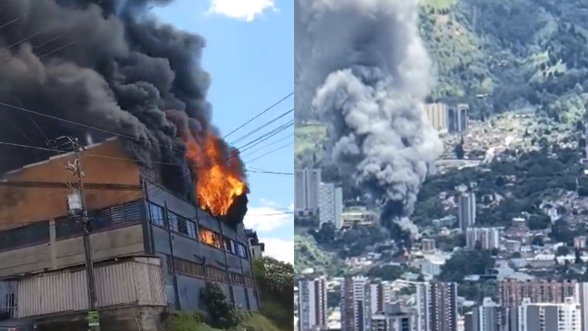Los bomberos de cuatro municipios controlaron el fuego voraz en la fábrica de estrellas, Antioquia