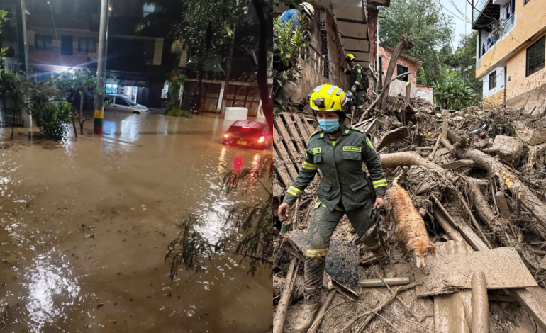 Persona muerta y la próxima herida por un camino pesado después de fuertes lluvias en itagüí; Hay una desgracia pública