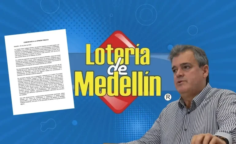 Dio un discurso de la lotería de Medellin examinada por el controvertido premio del millonario ganado por su esposa.
– Primer plano