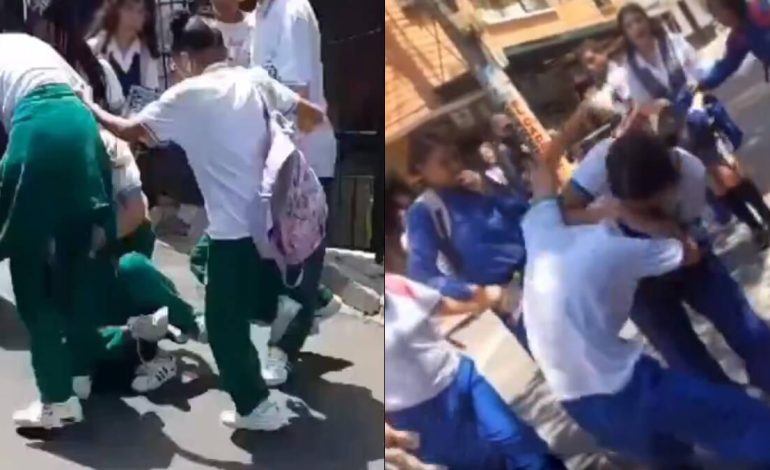 Jóvenes de Medellín arreglados en las áreas circundantes para que las escuelas se enfrenten al arma blanca
– Primer plano