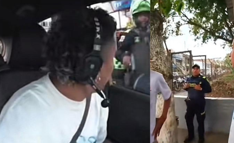 La policía le mostró un arma y lo obligó a bajar como un vehículo

 – Primer plano