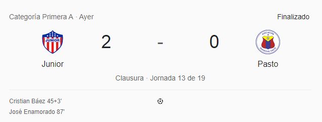 Junior derrota a Pasto 2-0 y recupera el liderazgo en la fecha 13 de la liga Betplay

 – Primer plano