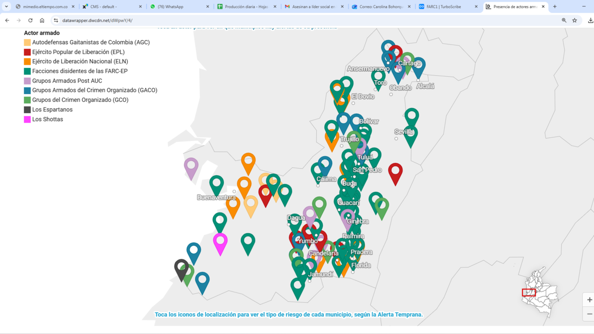 Detectan frente «Jaime Martínez» en el norte del valle

 – Primer plano