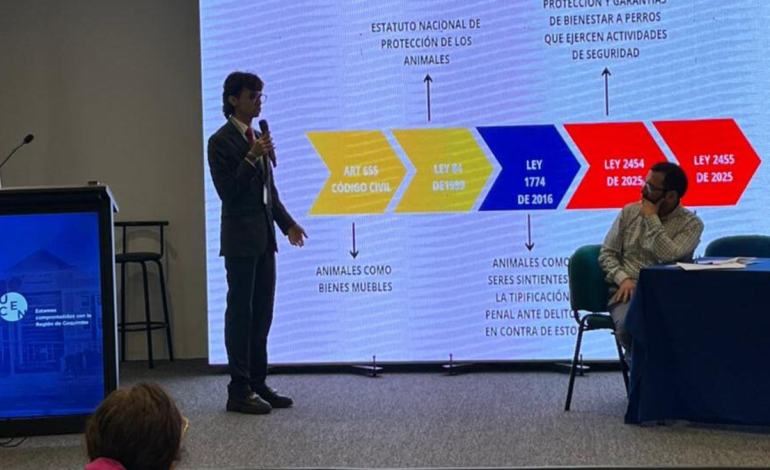 Un joven barranquillero se destaca en el foro internacional sobre derechos animales en Chile
 – Primer plano