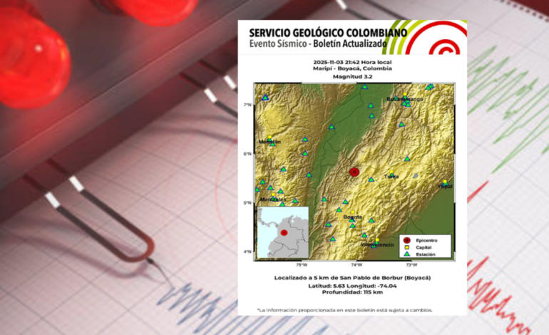 Estos son todos los detalles proporcionados por el Servicio Geológico de Colombia

 – Primer plano