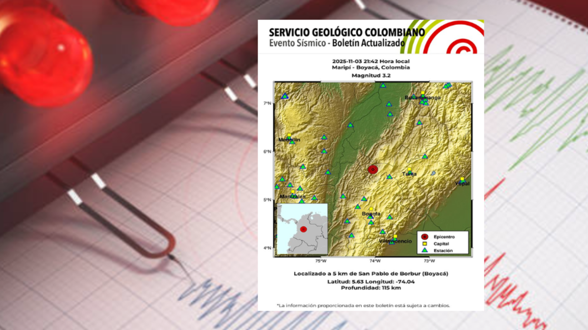 Estos son todos los detalles proporcionados por el Servicio Geológico de Colombia

 – Primer plano