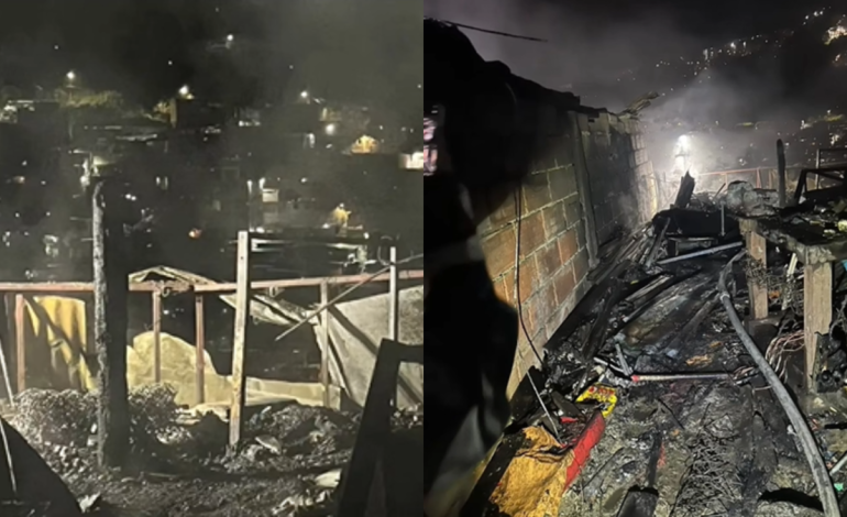 Las llamas consumieron cuatro casas.

 – Primer plano