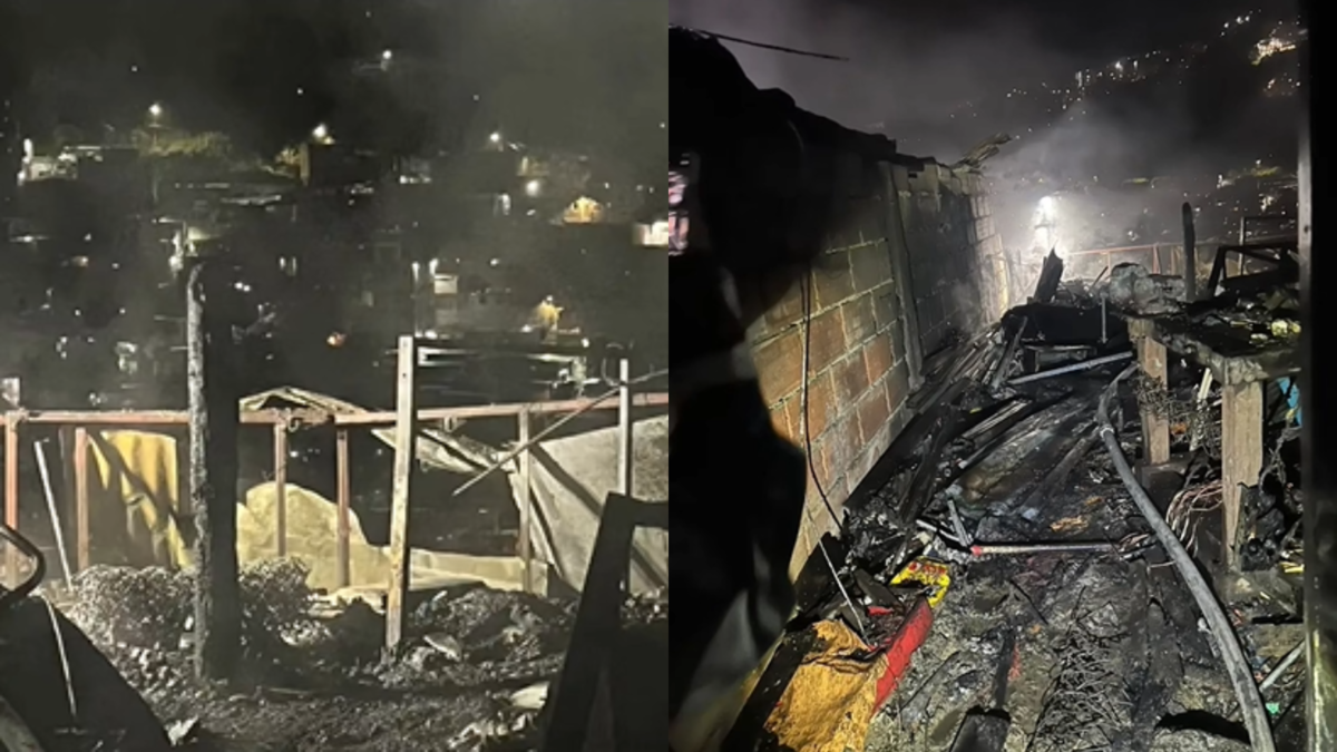 Las llamas consumieron cuatro casas.

 – Primer plano