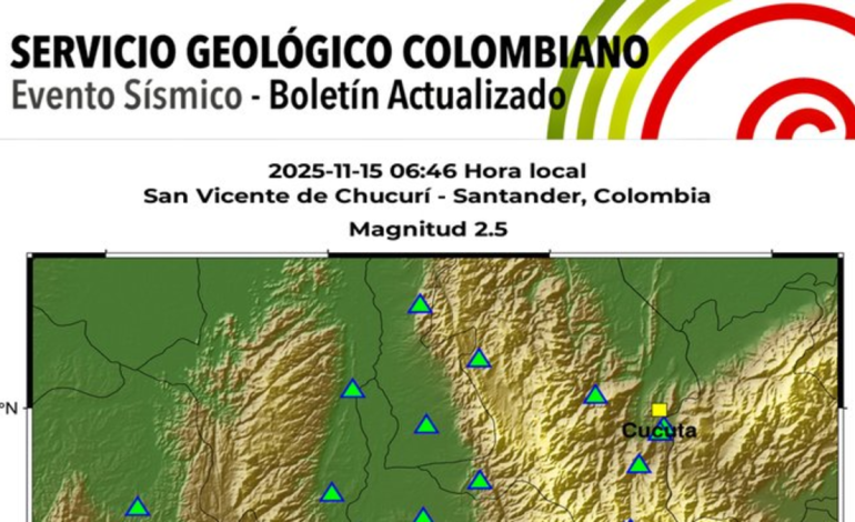 Temblores en Colombia hoy | El Servicio Geológico de Colombia reportó un sismo el 15 de noviembre: detalles aquí

 – Primer plano