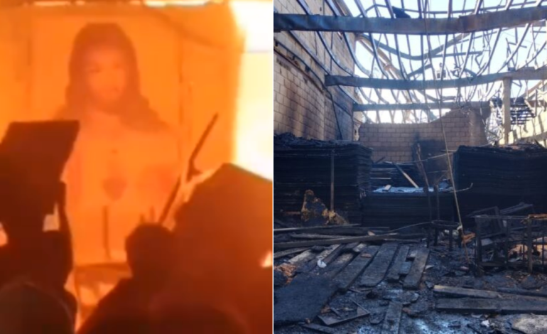 la imagen quedó intacta entre las cenizas

 – Primer plano