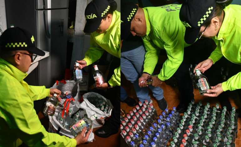cerró un enorme centro de distribución de alcohol en Medellín; Se confiscaron 399 botellas y 25 litros más

 – Primer plano