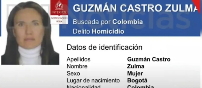 Primera imagen de la notificación roja de Interpol

 – Primer plano