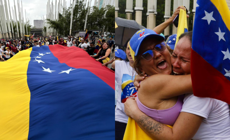 Avanza concentración de venezolanos en el Parque de las Luces de Medellín, celebrando la captura de Nicolás Maduro

 – Primer plano