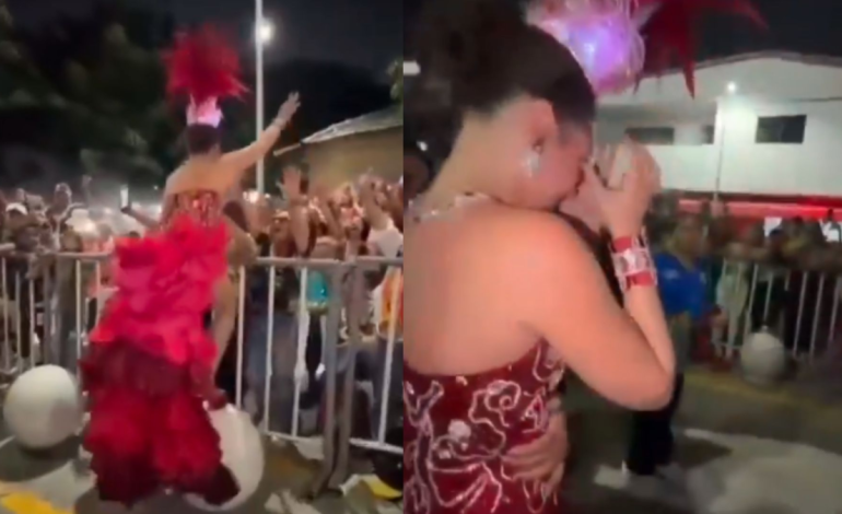 Rechazo generalizado por acoso sexual que vivió Michelle Char, Reina del Carnaval 2026, cuando se acercó a saludar al público durante La Guacherna

 – Primer plano