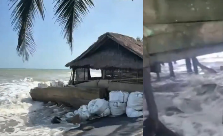 De esta manera, tras fuertes lluvias, el mar desapareció de parte de playa Palomino, La Guajira

 – Primer plano
