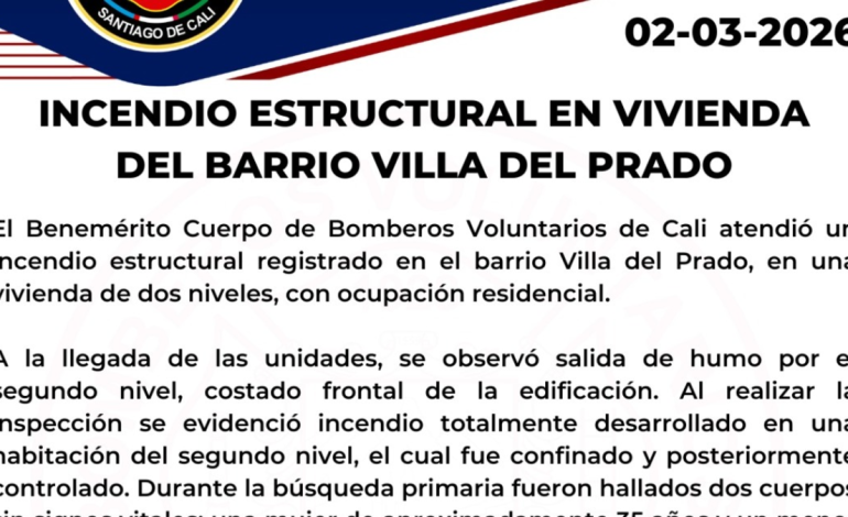 el fuego destruyó gran parte del segundo piso de la casa; Murieron una mujer y un niño de aproximadamente 3 años.

 – Primer plano