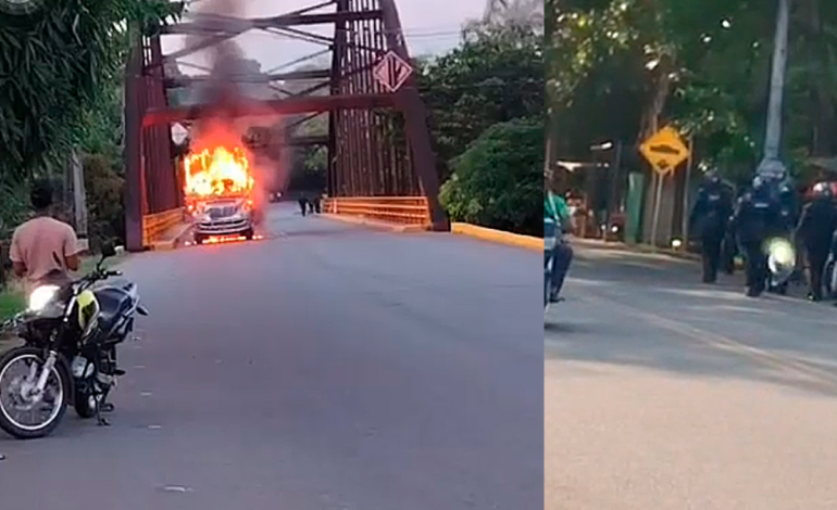 Camiones quemados y accidentes durante la huelga minera.

 – Primer plano