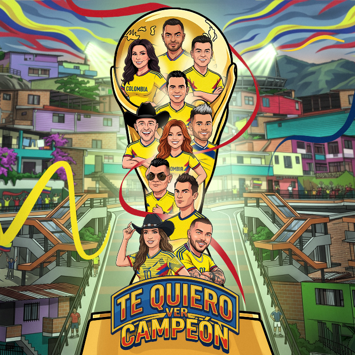 Once leyendas de la música popular colombiana se unen con una canción para el Mundial de Fútbol.

 – Primer plano